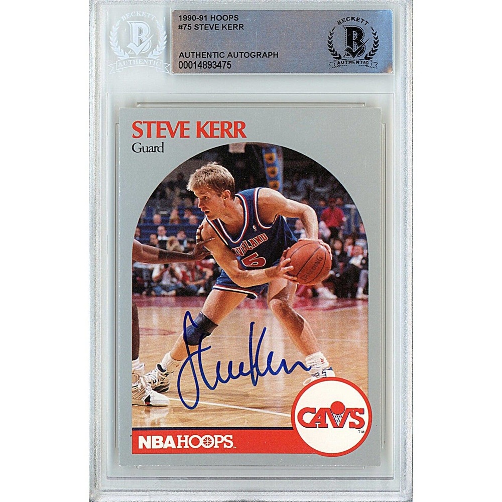 Steve Kerr Cleveland Cavaliers Autographed 1990-91 Hoops Basketball Card Beckett